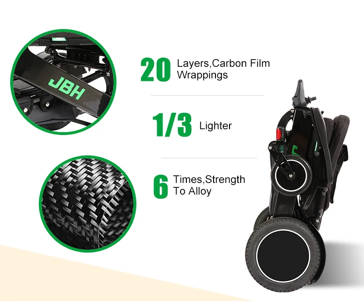 JBH DC06 carbon fiber  Folding small electric wheelchairs  With Lithium Battery