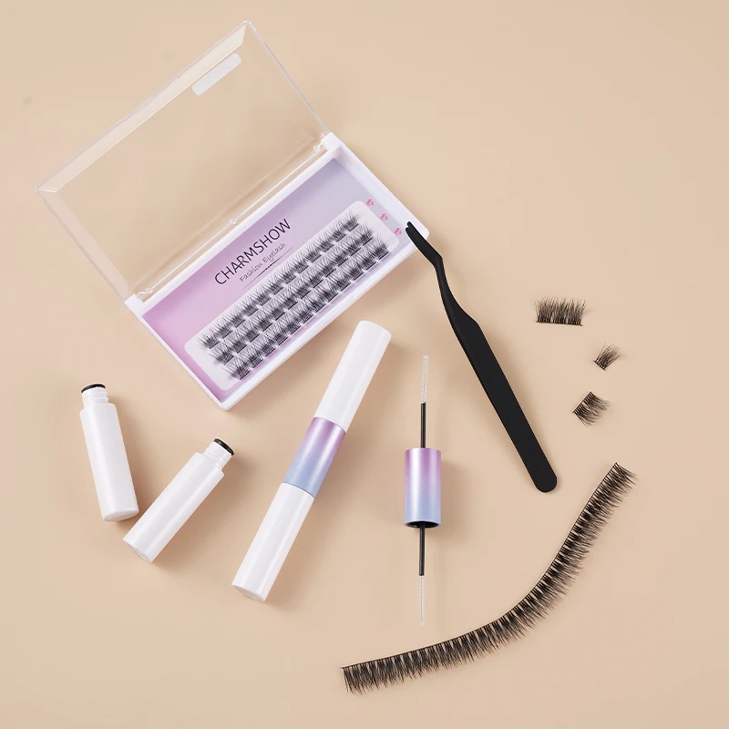 DIY Strip Eyelashes Private Logo Lash Supplies Lash Bond With Brush Black Glue