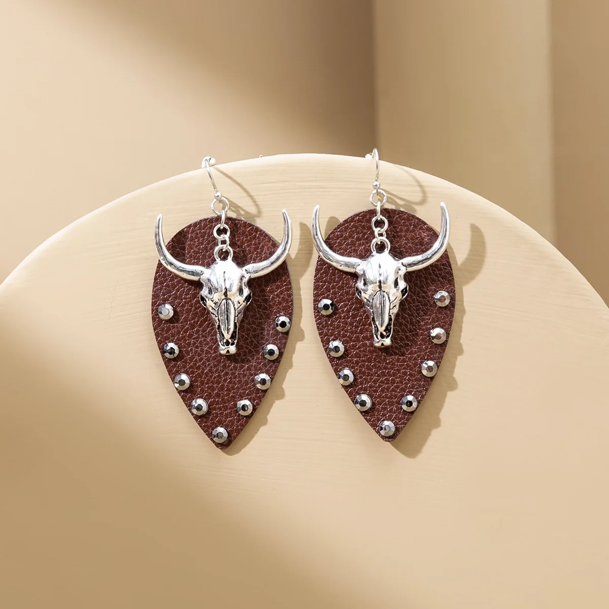 2022 Newest Bohemian Western Cute Cow Skull Leather Earrings
