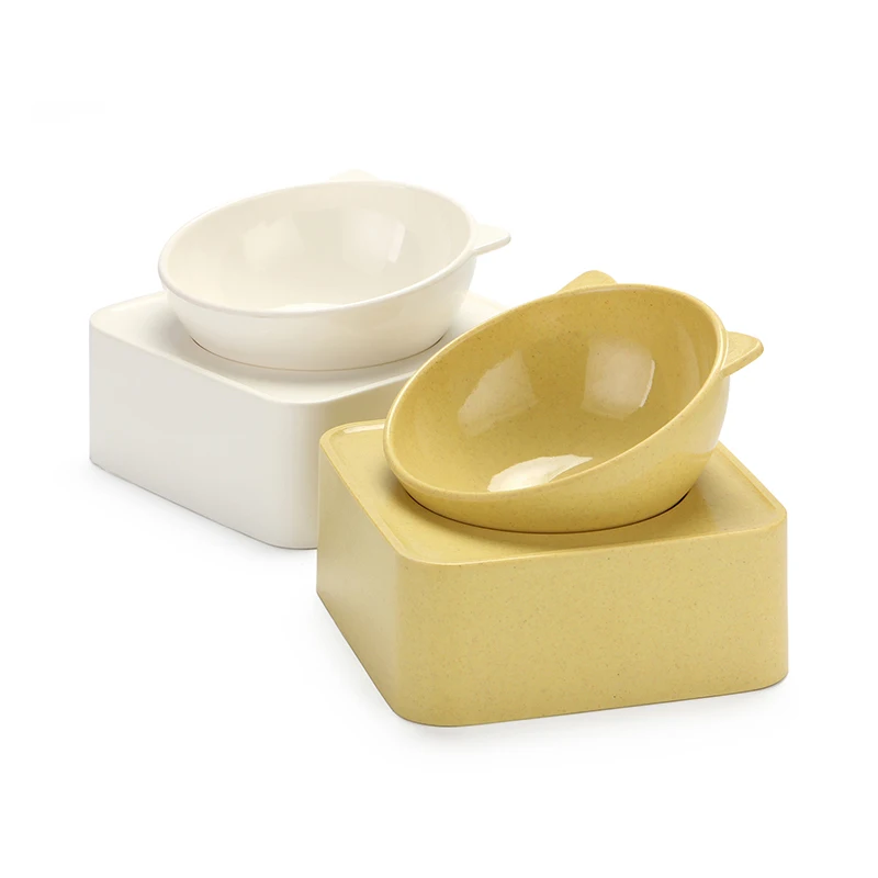 Peto Melamine tiltable adjustable Cat bowl small dog food bowl