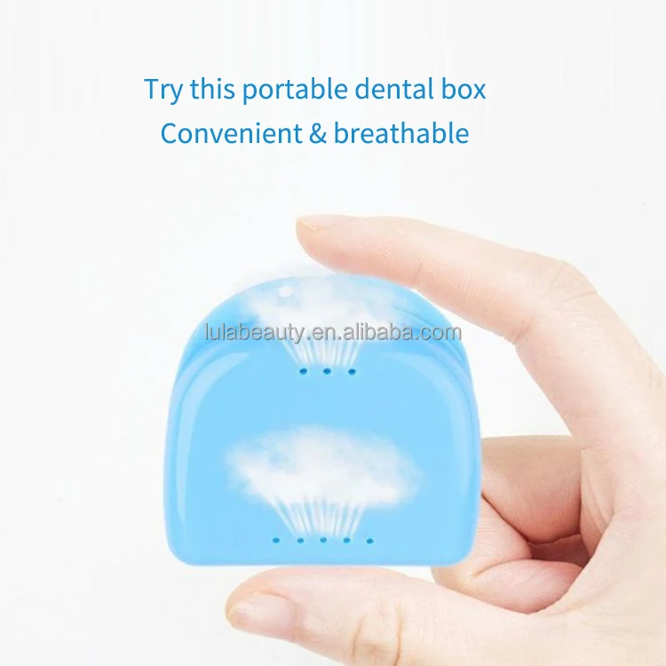 Portable Travel Denture Mouth Guard Aligner Retainer Case with Vent Holes Dental Retainer Box