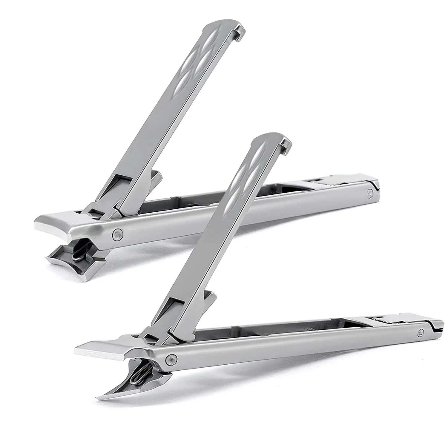 Safety Lock Double Head Ultra Thin Foldable Wide Jaw Opening Cutter Nail Clippers For Thick Nails Travel Design