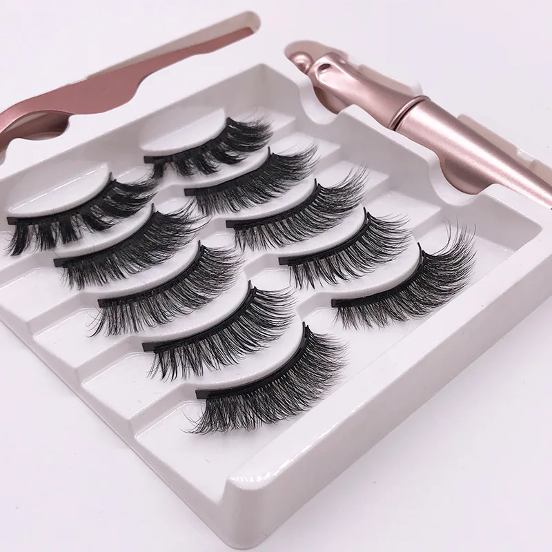 Magnetic eyelashes new arrival wholesale hot sell natural magnetic eyelashes with eyeliner custom box