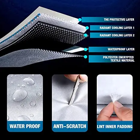 Oxford 6 Layers Car Cover Waterproof All Weather for Automobiles UV Protection Density Fabric