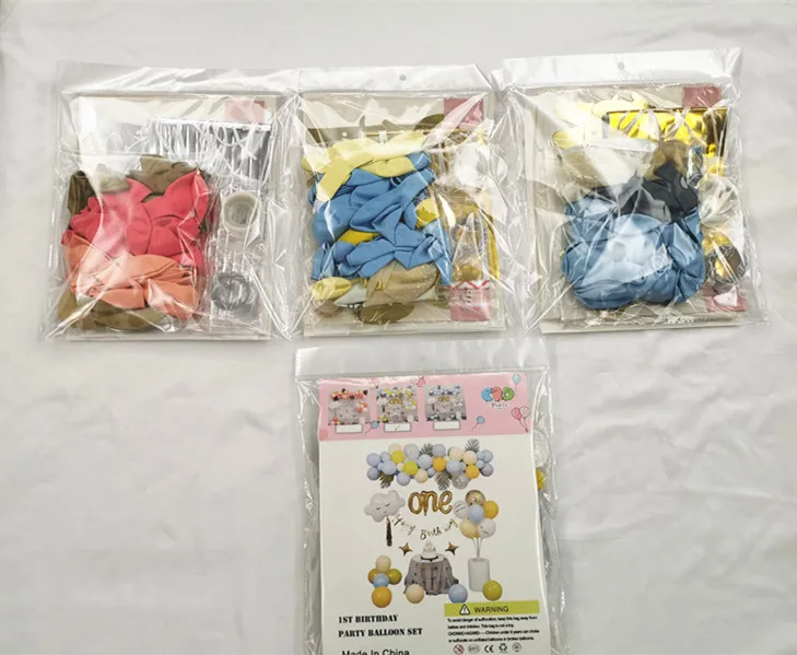Kids Birthday Party 1st Cloud  One Foil and Latex Party Birthday Balloons Garland Kit for Boy and Girl Birthday Decoration