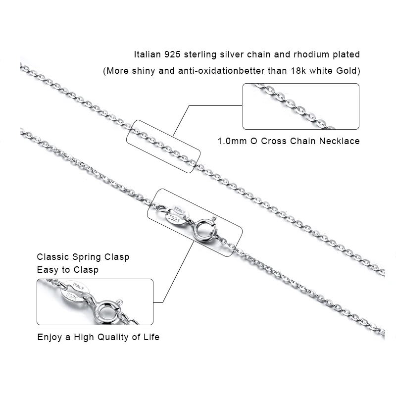 RINNTIN SC20 Wholesale chaine au cou Silver Chain Solid 925 Sterling Silver O Cross Chain Necklace for Women