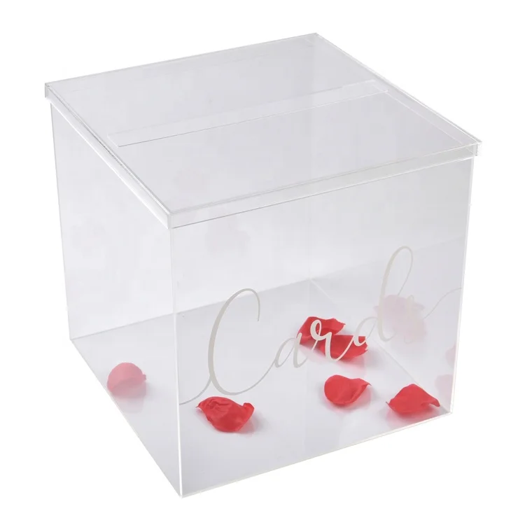 Custom acrylic wedding invitation card box wedding acrylic card box