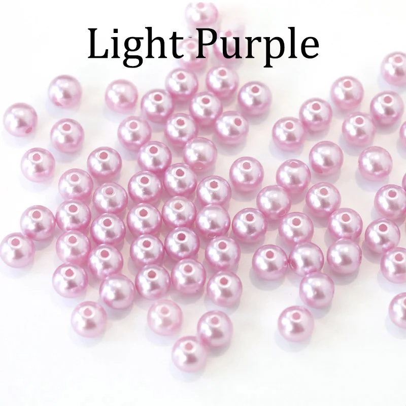 100pcs/bag With Hole ABS Imitation Pearl Beads 4/6/8/10/12MM Round Plastic Acrylic Spacer Bead for DIY Jewelry Making Findings_14