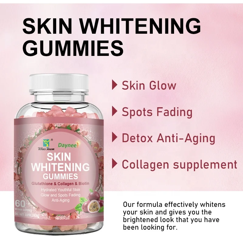 Whitening gummies for Skin collagen gummies Biotin L-Glutathione gummies skin Lightening Supplements