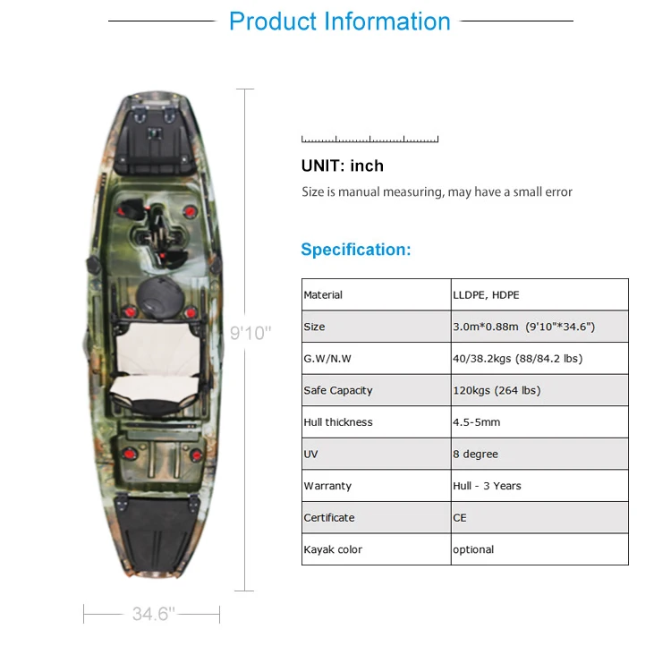 Chinese Factory Foot Pedal System Fishing Kayaks Kayak With Pedals