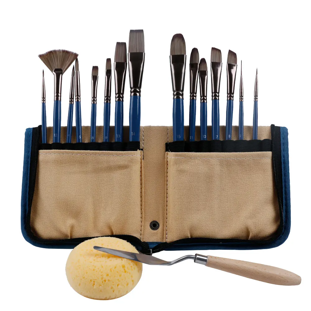 Artmate Premium Art Paint Brushes Set 18pcs for Acrylic Watercolor Oil Gouache Painting,Painting Brush Set,Paint Brush