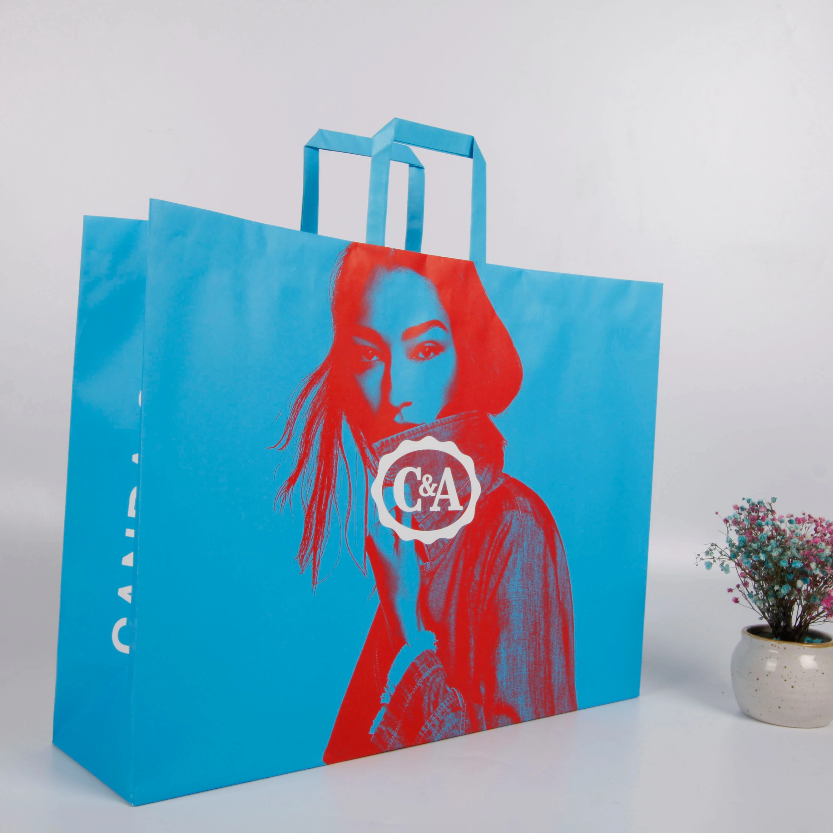 Promotional Paper Shopping Bags color Kraft Paper Carrier Bag price