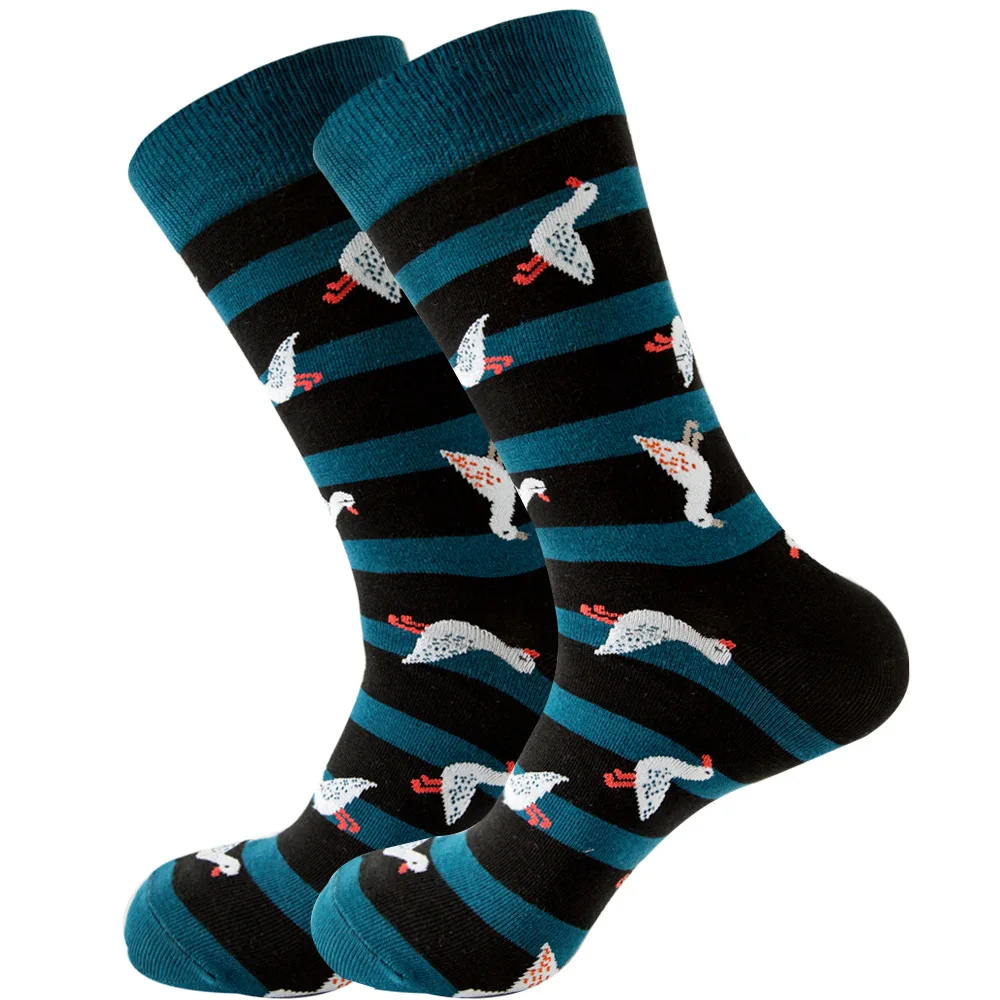 Combed Cotton Socks food Pattern Long Tube Funny Happy Men Socks Novelty Skateboard Crew Casual Crazy Socks