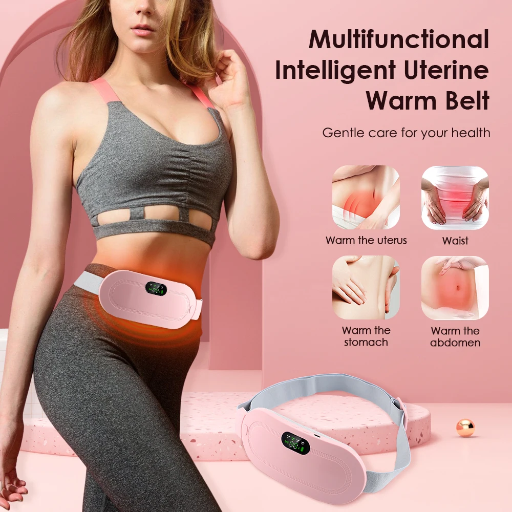 Girls Relieve Period Cramp Belly Pain Heating Warm Palace Belt Period Cramp Relief Massager