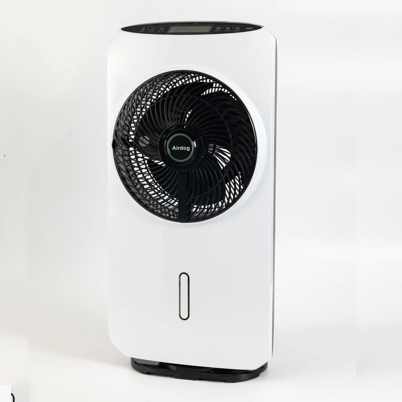 Floor Standing Electric Humidifying Fans  Remote Control Cooling Air with Misting Feature