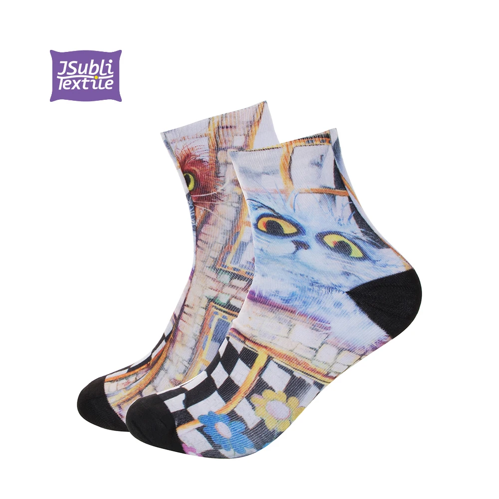 Jsubli Textile Wholesale Custom Men Sublimation Fluffy Knitting Socks Sock Tags