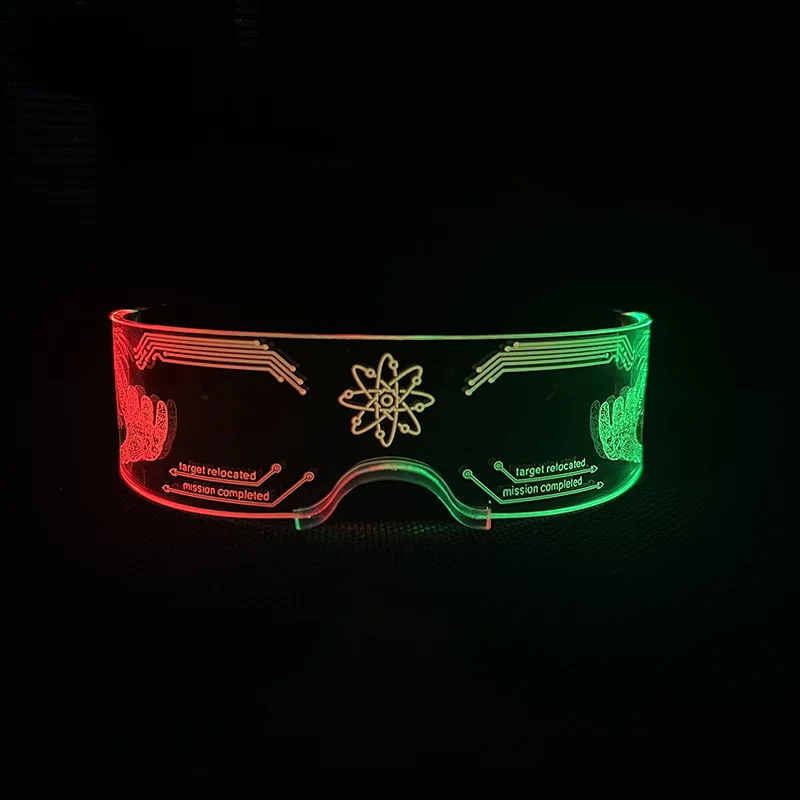 Оптовая продажа модные RGB светодиодные световые увеличительные очки в стиле кибер-панк для вечеринок концертов фестивалей