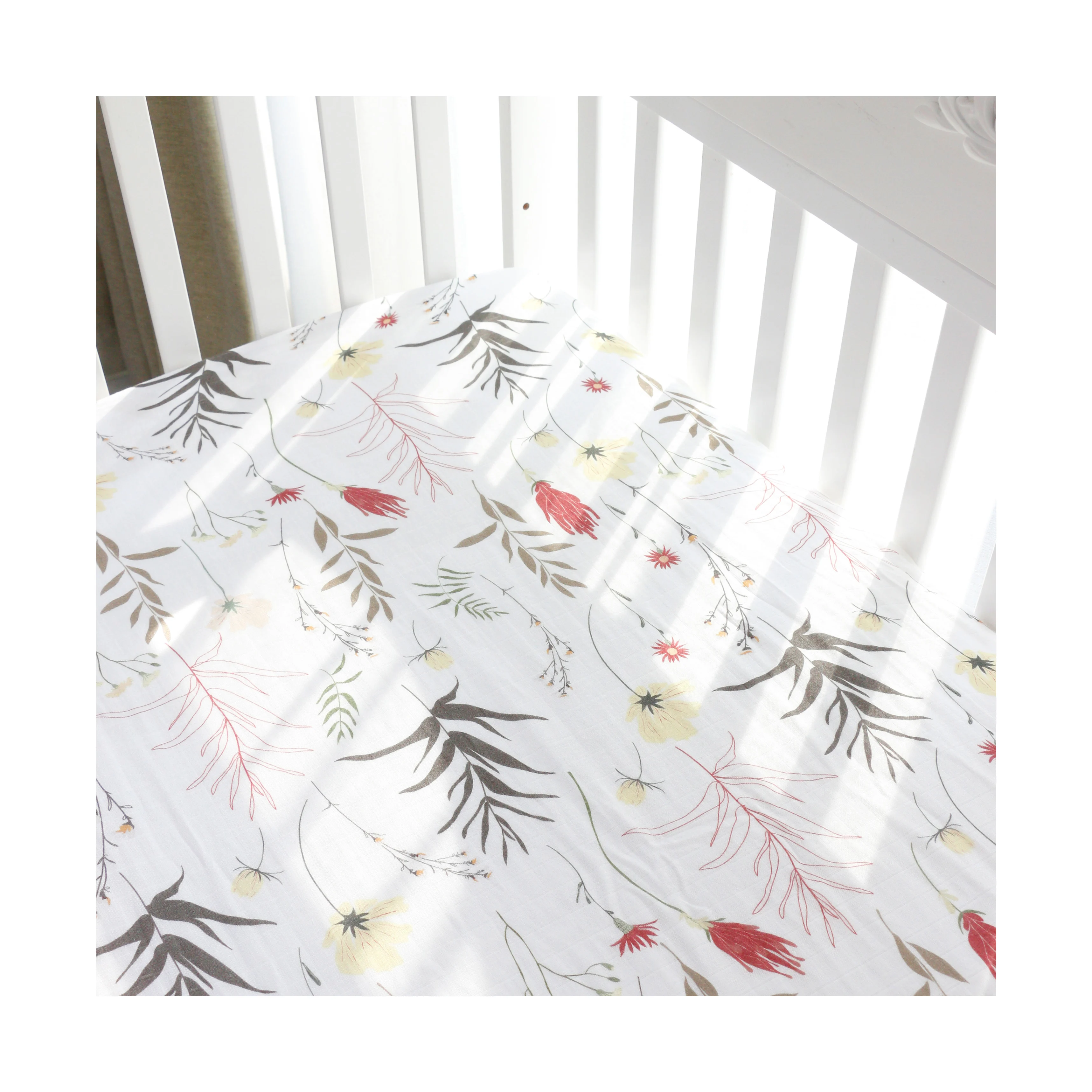 Organic Bamboo Cotton Nappy Change Easy Disassembly Muslin Baby Fitted  Crib Bed Sheet