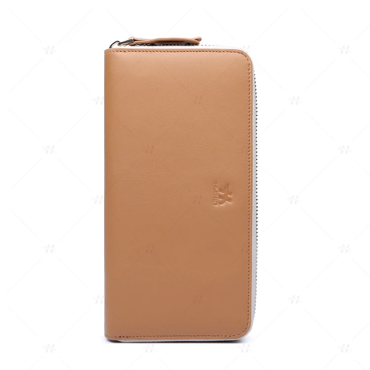 High quality Imported German Car cover leather large capacity long zip wallet  card wallet coin pouch