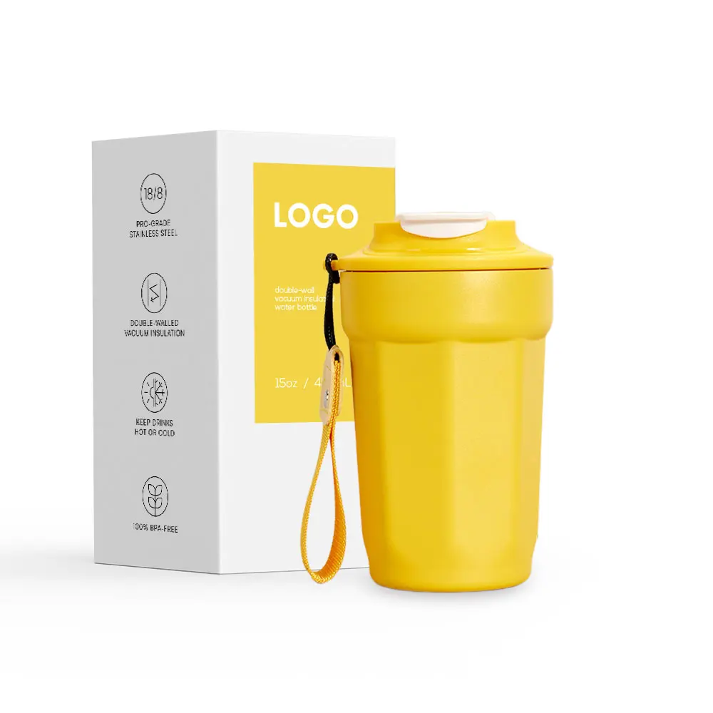 Factory Custom logo 15OZ Double Wall Stainless Steel  Happy Christmas Red Coffee Mugs Vacuum Insulated Water Cup