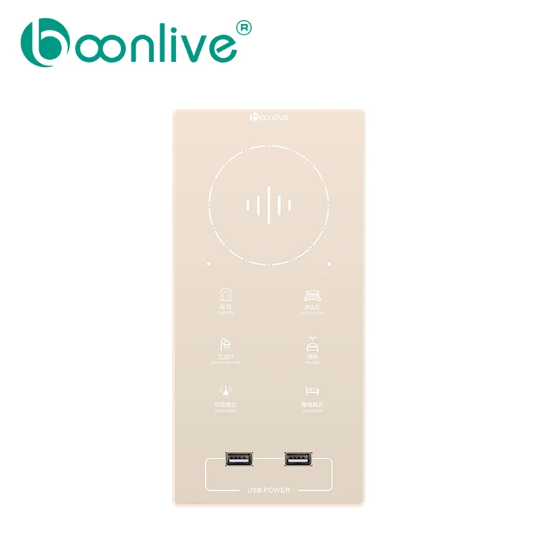 Boonlive Shenzhen RS485 Hotel Lighting Control System Voice Control Wall Pad Touch Button Smart Switch