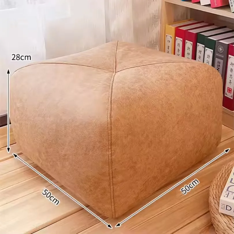 Wholesale PU Leather Ottoman Stool Chair Living Room Pouf Bean Bag Without Filling