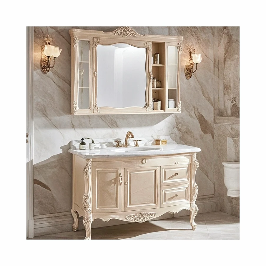 hot sale for wholesale Solid Wood Light Luxury wash basin modern bath set floating vanity bathroom vanity Bathroom Cabinet