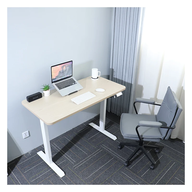 Ergonomic electric stand up desk height adjustable office workstation computer standing desk frame lift table for for study