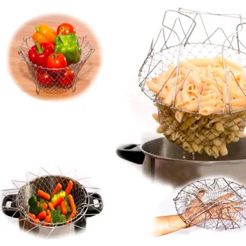 Food baskets stainless steel frying basket stainless steel folding french fries basket