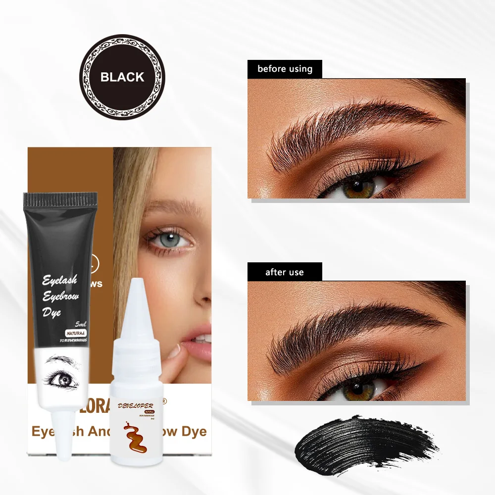 Custom eyelash and brow code stain kit private label professional perma blend pigment henna tattoo tinted dye brow cream gel