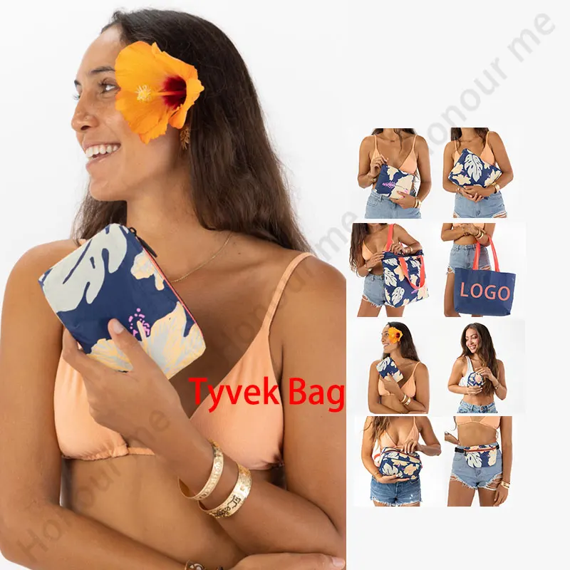 Custom Cosmetic Tyvek Pouch Dupont Paper Waterproof Bag Makeup Pouches Paper Bag With Zipper China Tyvek Lightweight
