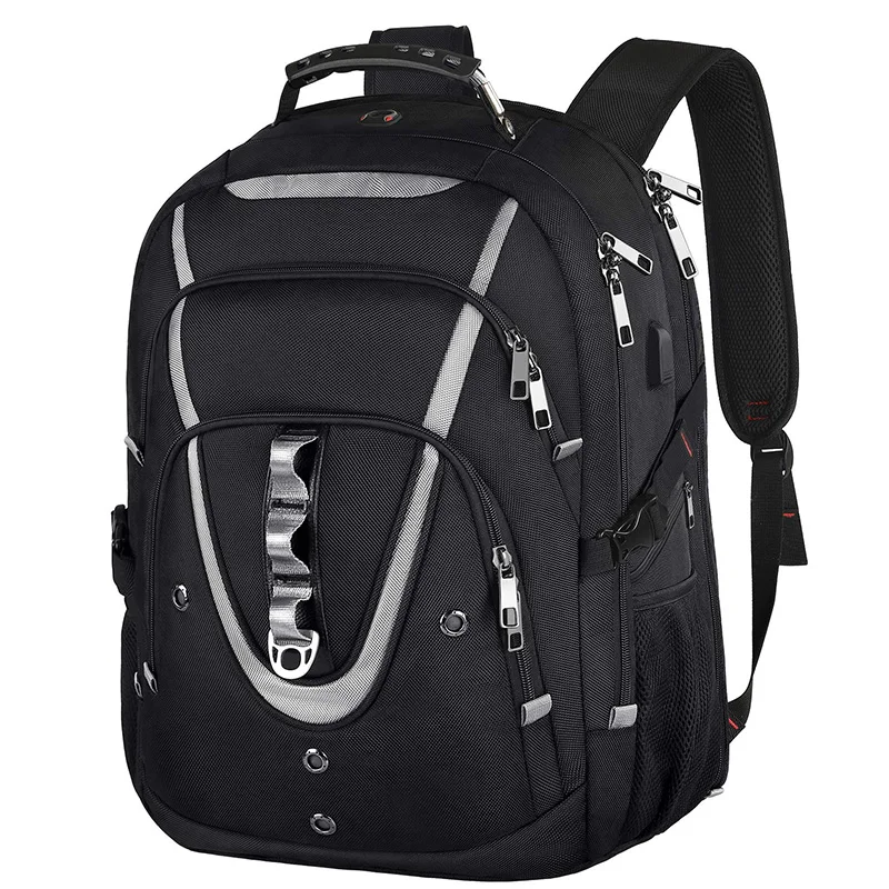 18.4 Inch Tsa Friendly Flight Approved Anti-theft Travel College Pack Bag 55l Extra Large Gaming Laptops Men Backpack Black