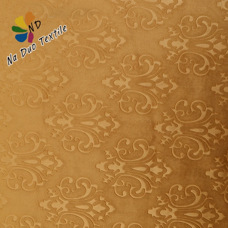 Wholesale quality polyester embossed blue velvet fabric price per meter