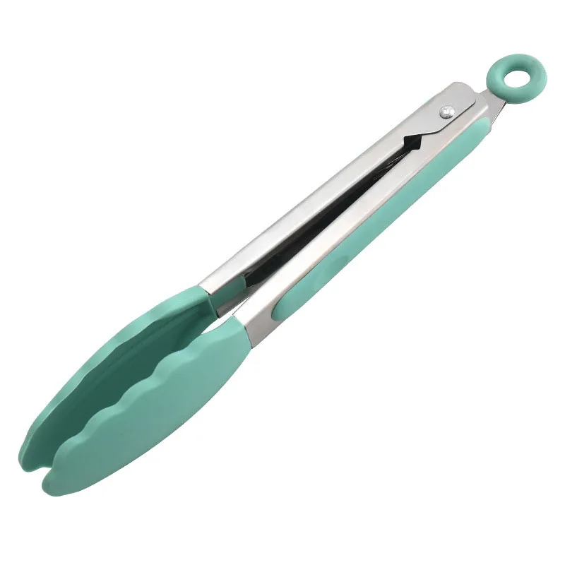 Hot sale Simplicity silicone stainless steel barbecue tongs suitable for barbecue kitchen