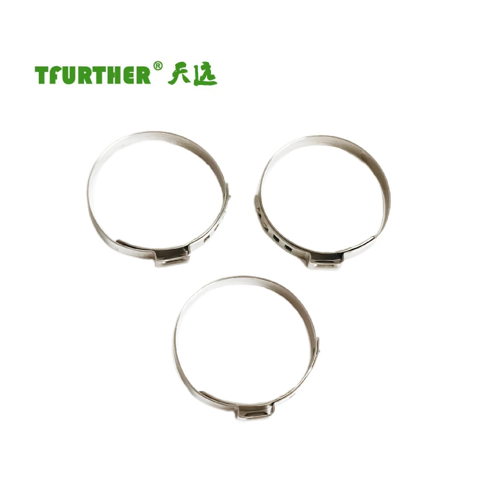 Hot selling 304 pipe fittings  hose clamps stainless steel single ear transmission hose clamps