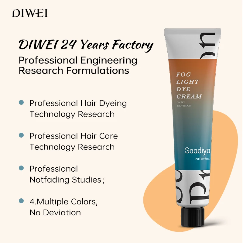 DIWEI Factory OEM Best Coloring Hair Color Cream Low Ammonia Salon Permanent Hair Dye