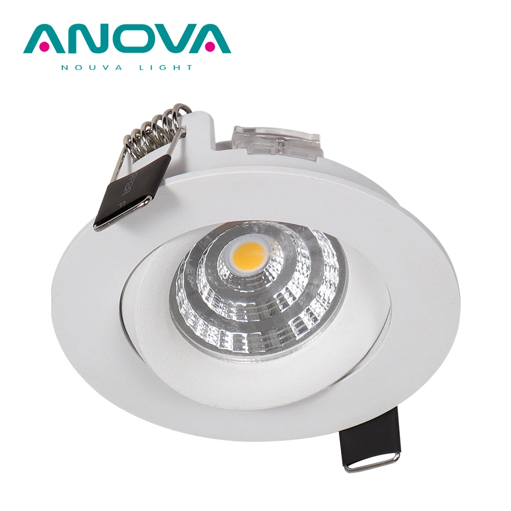 China wholesale 3000k down light 360 gimbal IP44 die cast aluminium recessed cob led downlight