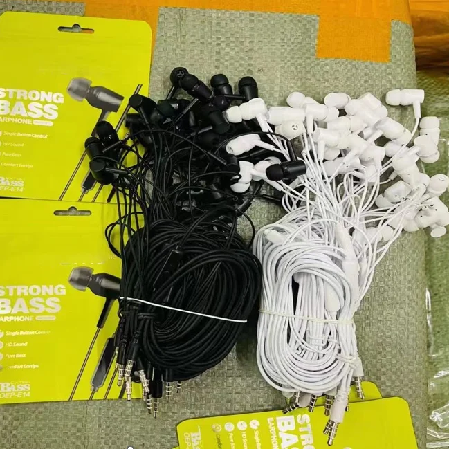 Top Selling Products Cheapest 3.5mm Wired Earphones with Mic Handfree Headphones for Samsung Tecno Infinix