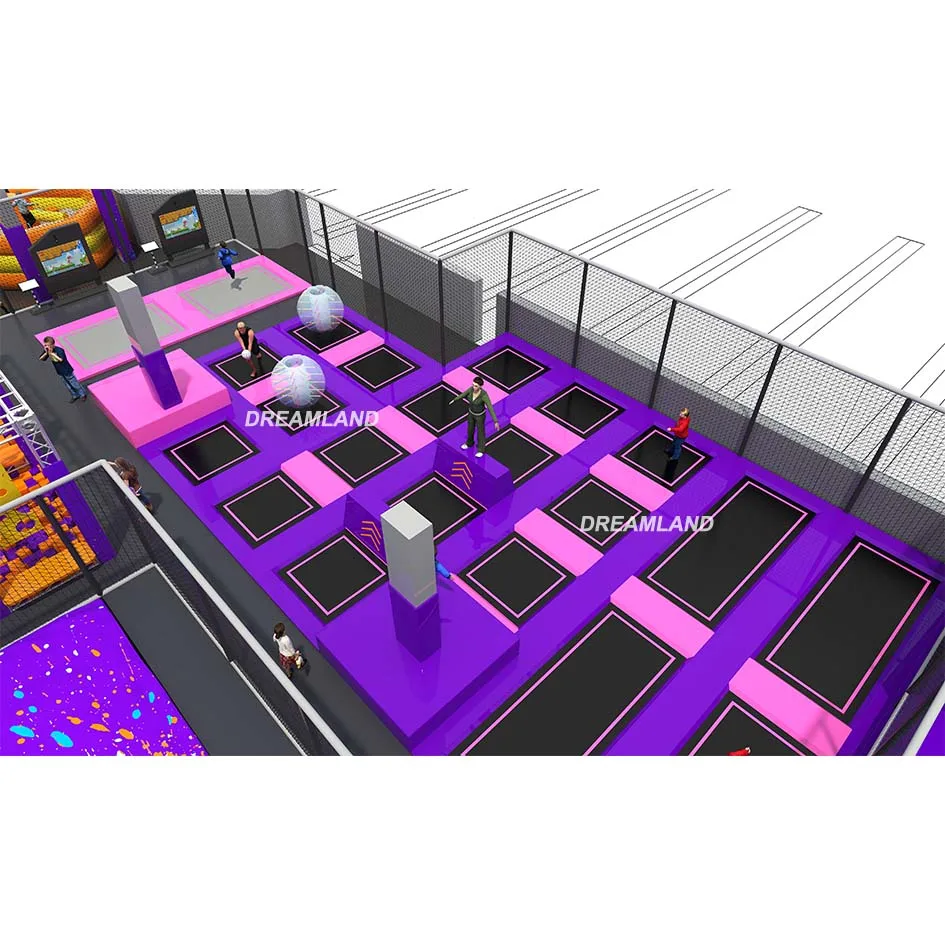 Certified China Manufacturer Kids Indoor Jumping Trampoline Park With Dodgeball In Adventure Park