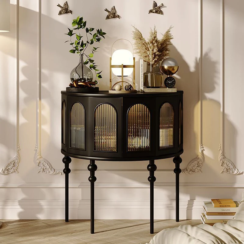 AOMISI CASA French Vintage Solid Wood Bedside Table Modern Living Room Side Cabinet Bedroom Single Drawer Storage Bedside Table