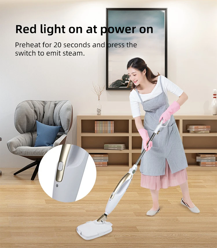 Klinsmann 2023 New Design Floor Electric Cordless Vibrating Steam Mop Cleaners
