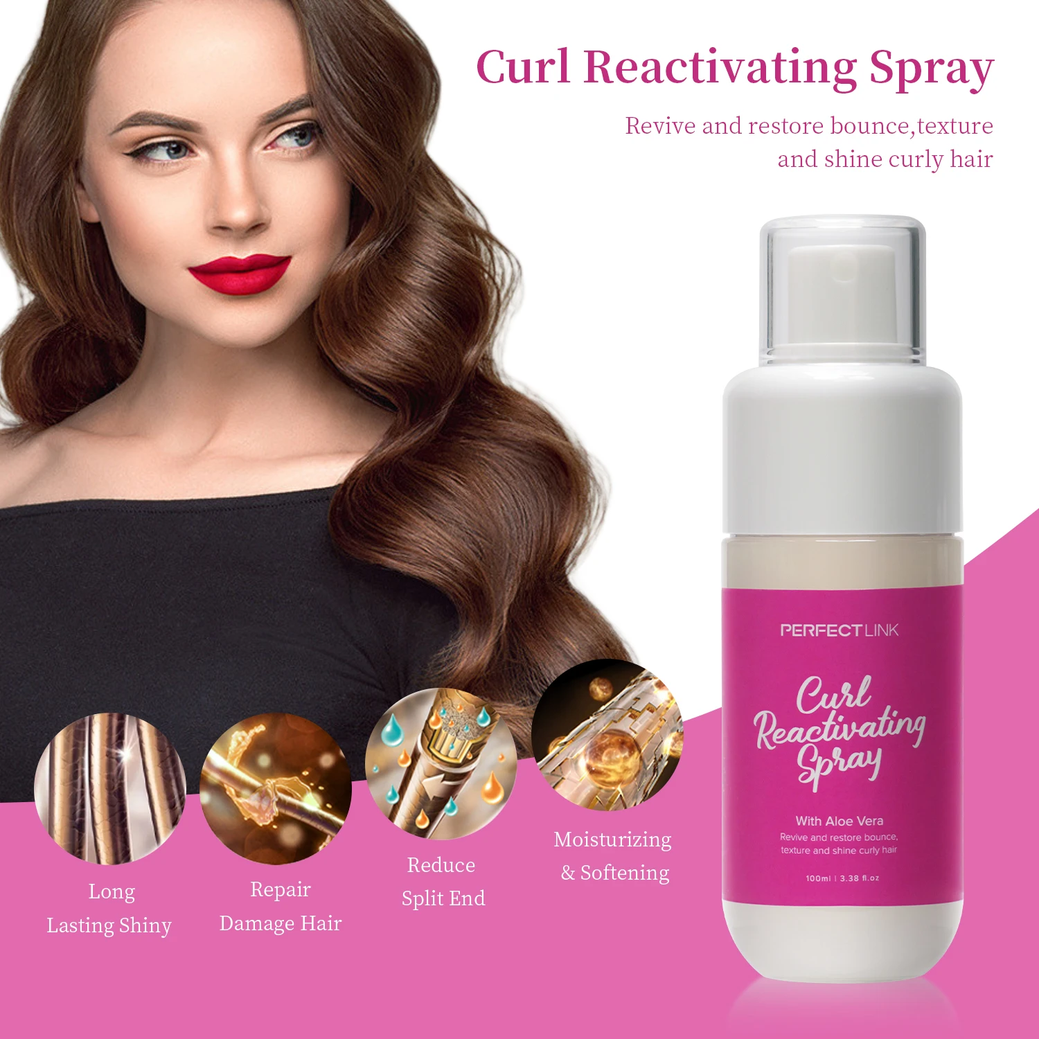 Low Moq Oem African Hair Care Leave-In Conditioner Spray Damage Repaired Hair Spray for Curly Hair Products