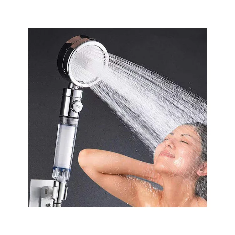 
 Single High Turbo Pressure Negative Ionic Filtration Shower Head Three Mode  