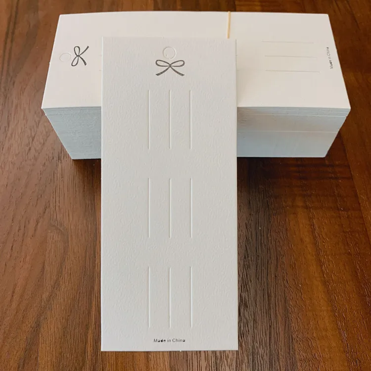 White Color Rectangular Paper Hair Clip ,Brooch,Earring  Display Packaging Cards With OPP Plastic  Bag
