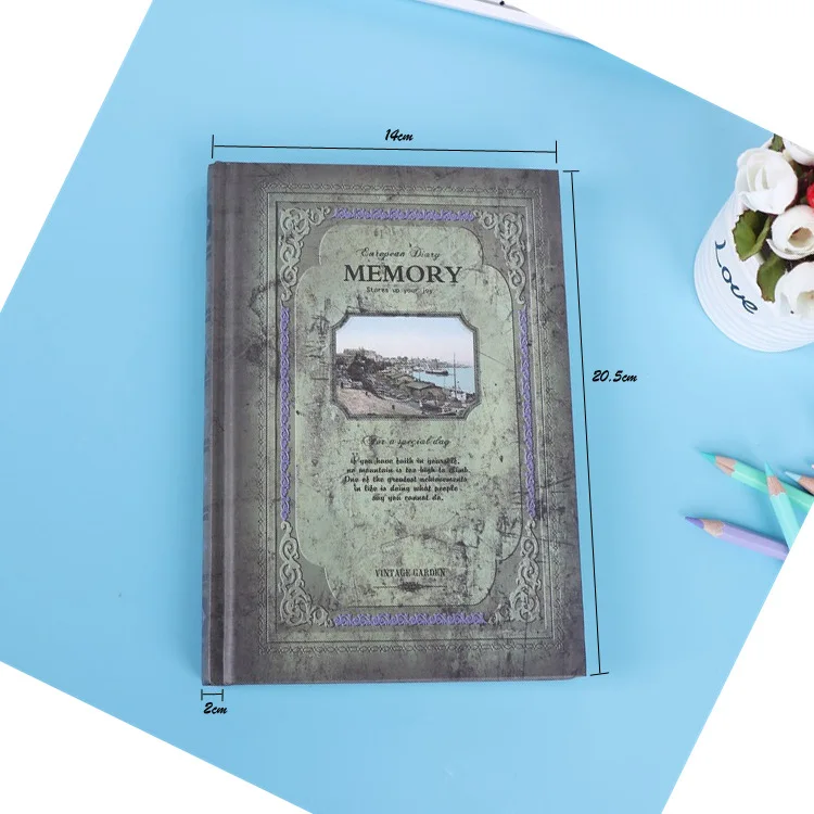 A5 144 sheets notebook  European style cover student stationery thermal binding thick notepad Office & School Supplies