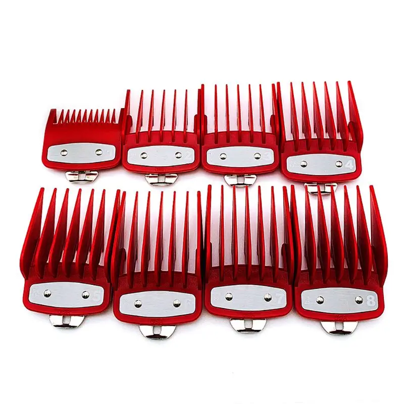 8PCS Professional Limit Comb Cutting Guide Combs 1.5/3/4.5/6/10/13/15/19mm Set Fits All Full Size Clippers