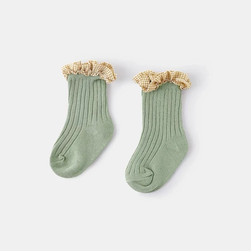 Baby Socks Custom Non Slip Toddler Baby Solid Color Autumn Cute Little Ears Socks Children Boys Girls Mid Tube Socks