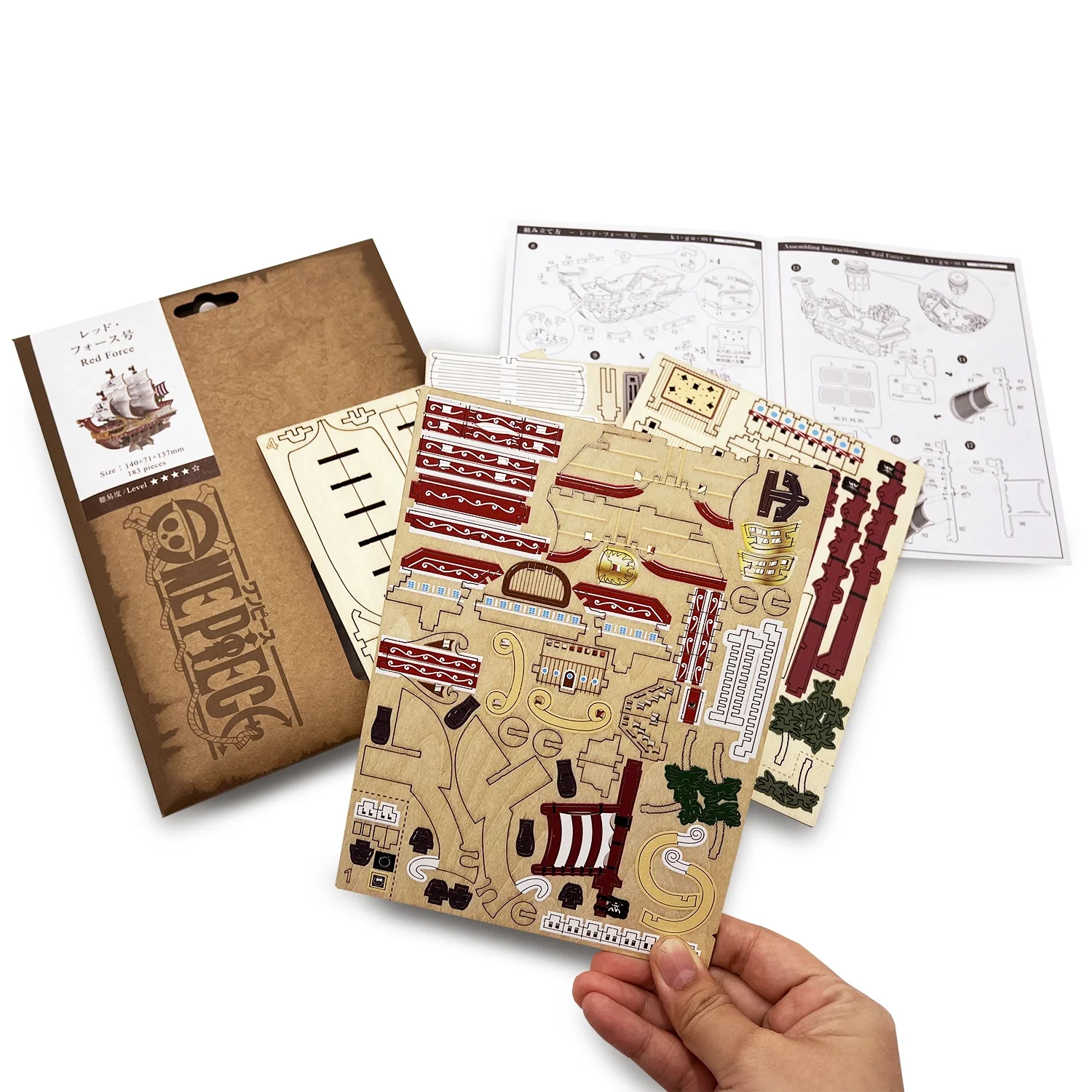 Official Licensed One Piece Red Force Wooden 3D Puzzle Craft Wood Toy Puzzle Gift Ideas