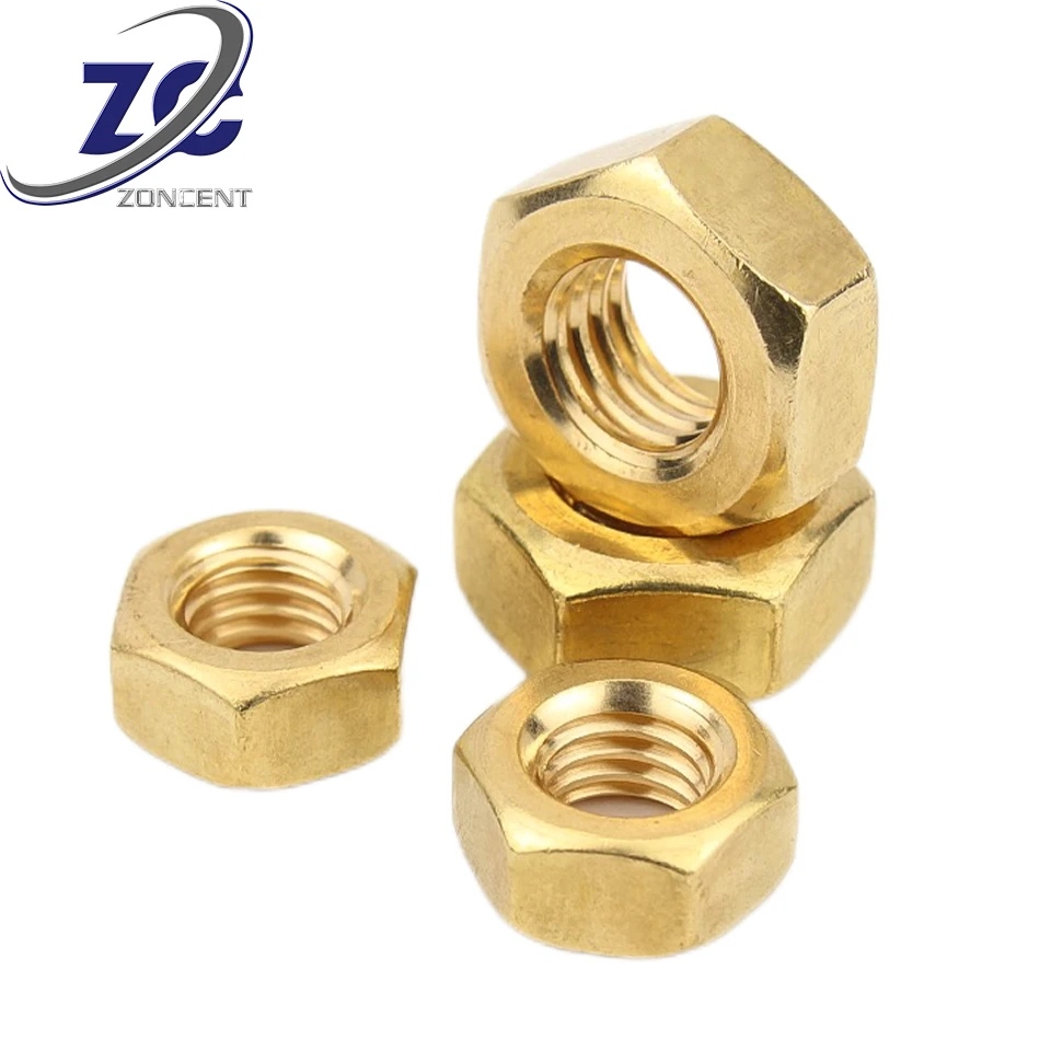 Customized M2 M3 M4 M6 M8 All Size Fasteners Hex Nut CNC Lathe Brass Stainless Steel OEM Hex Nut
