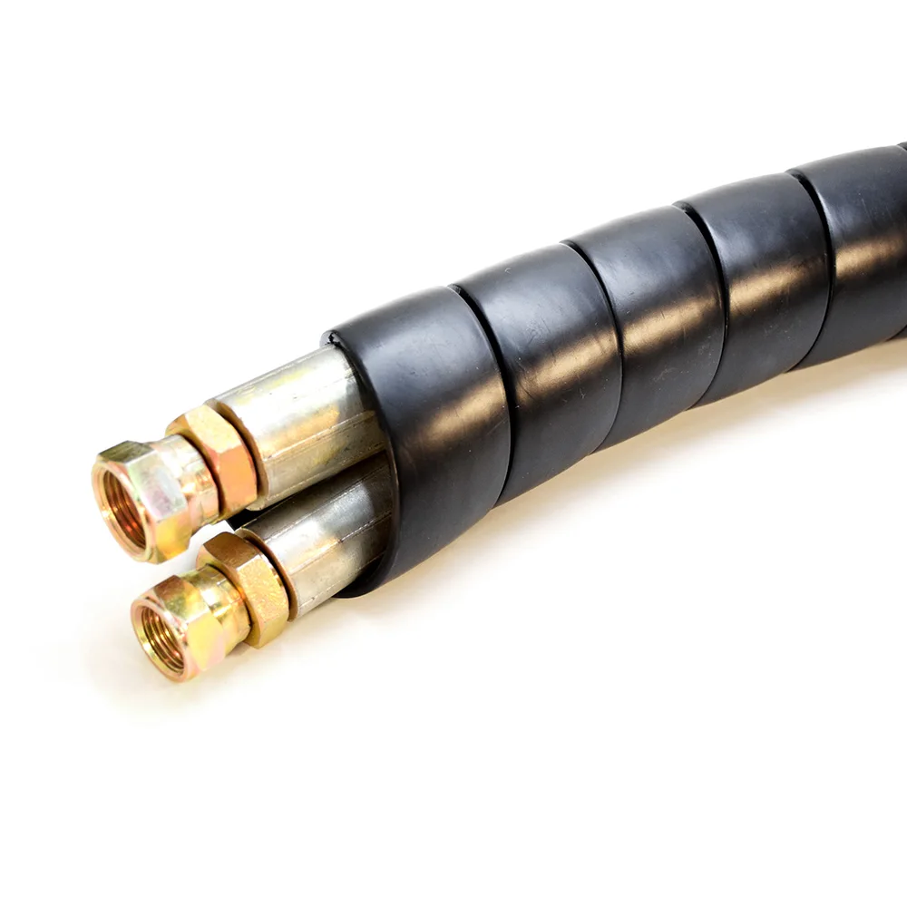 JDD super protection against abrasion hydraulic rubber cable protector pe spiral cable wrap protection